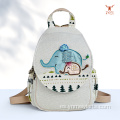 Mochila Étnica Elefante Padre-Hijo de Algodón y Lino Hecha a Mano